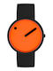 Picto Women's Watch with Black Rubber Strap