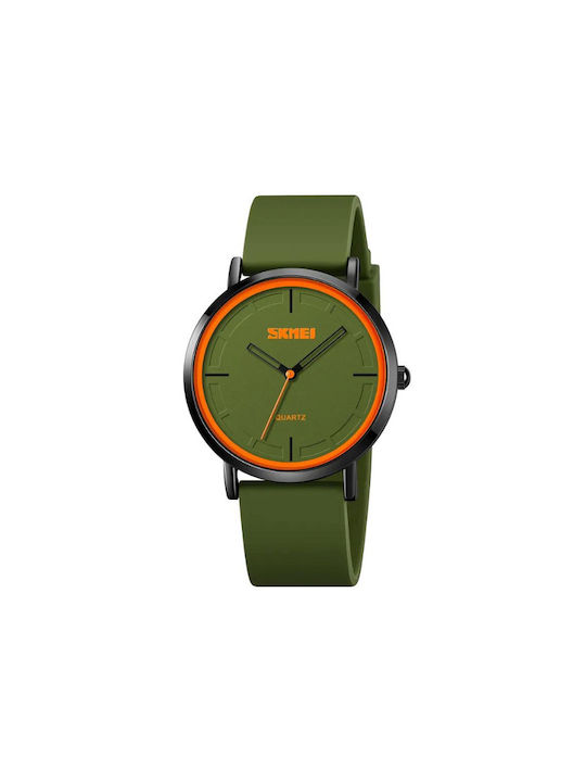 Skmei Uhr mit Grün Kautschukarmband
