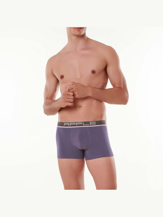 Apple Boxer Herren Boxershorts Lila 1Packung