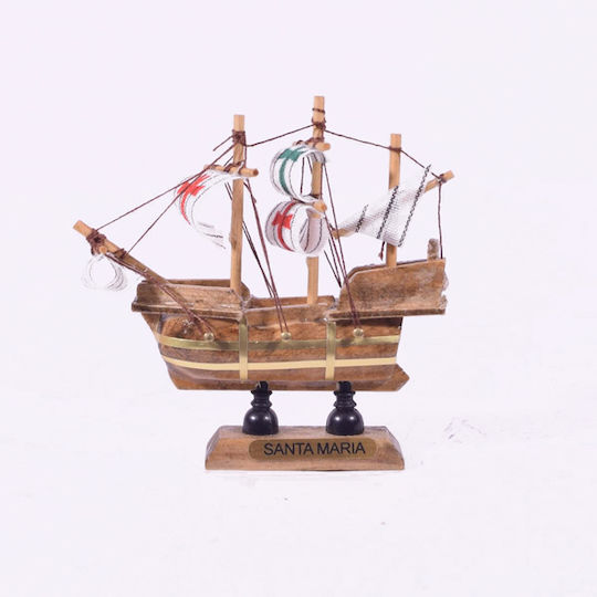 SP Souliotis Antike Dekorative Miniatur Schiffe Holz Santa Maria 10cm