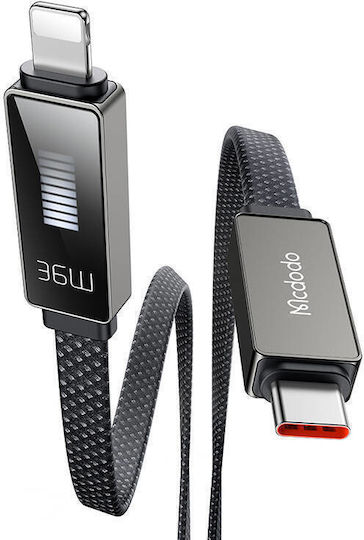 Mcdodo LED USB-C към Lightning кабел 36W Черен 1.2м (CA-4960)