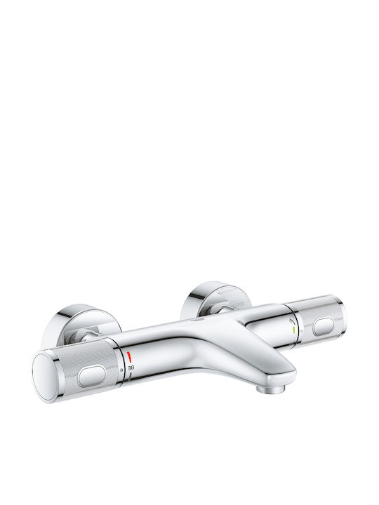Grohe Αναμεικτική Μπαταρία Μπανιέρας Θερμοστατική Ασημί