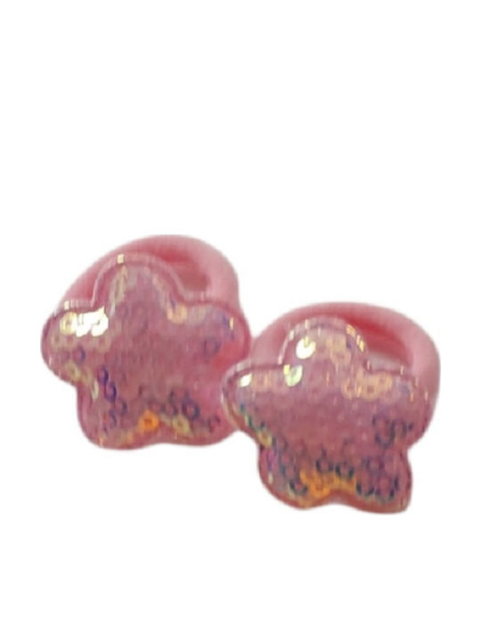 Ro-Ro Accessories Kids Hair Ties Set Flower Sequins Pink 2pcs