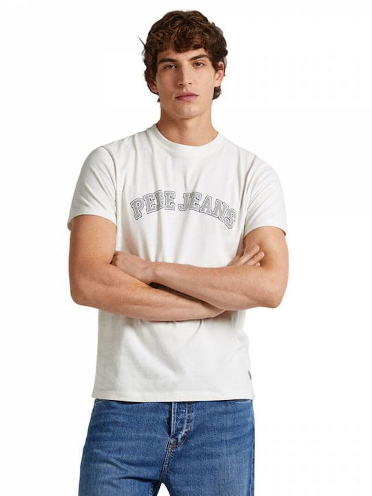 Pepe Jeans T-shirt Bărbătesc cu Mânecă Scurtă Alb