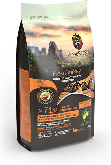 Ambrosia 5kg Dry Food Grain-Free for Senior Neutered Dogs with Turkey