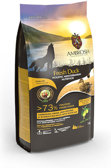 Ambrosia Fresh Duck 5kg Trockenfutter ohne Getreide für erwachsene Hunde mit Ente