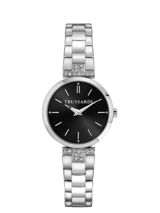 Trussardi Loud Мъжки Часовник На Батерия Със Сребриста Метална Гривна