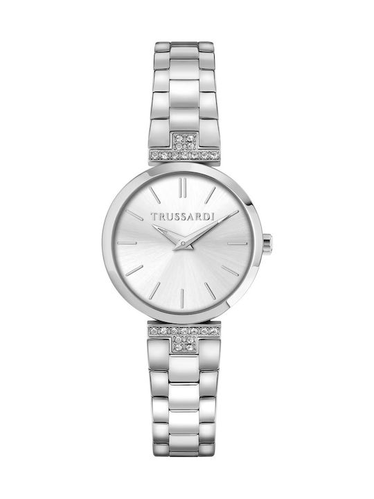 Trussardi Loud Мъжки Часовник На Батерия Със Сребриста Метална Гривна