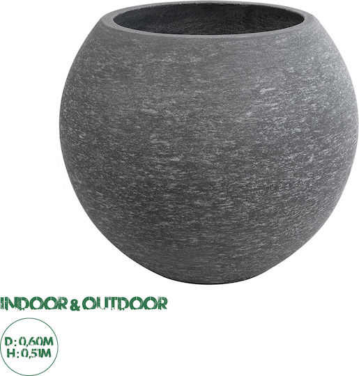 GloboStar Columbia Саксия Полиестер Сив Със стойка 60x60x51εκ.