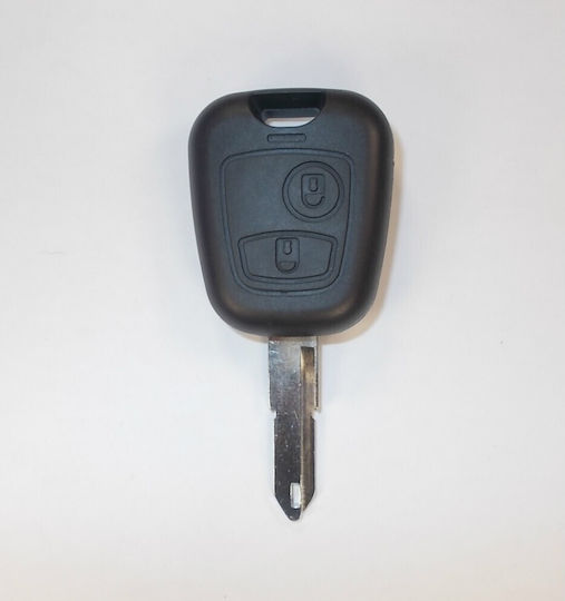Car Key Shell with Blade with 2 Buttons for Peugeot
