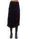 Meimeij High Waist Midi Skirt in Black color