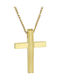 Damen Gold Kreuz 14K mit Kette