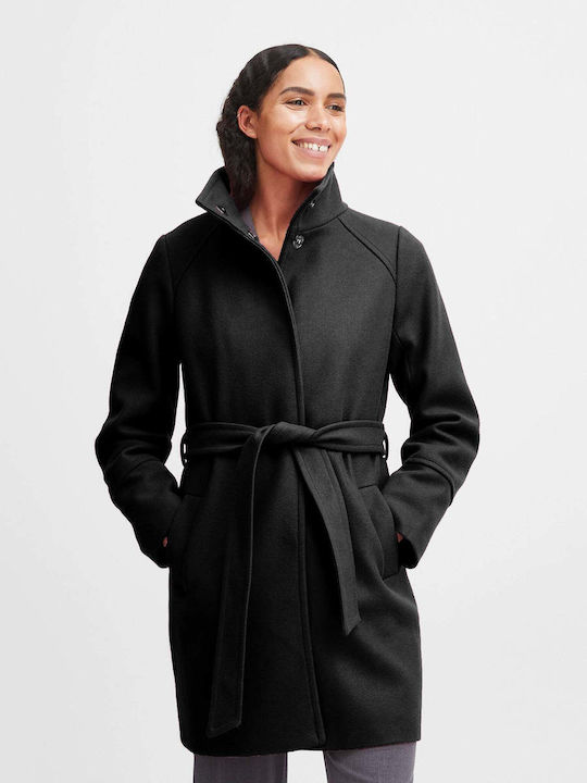 B.Younq Women's Midi Coat black