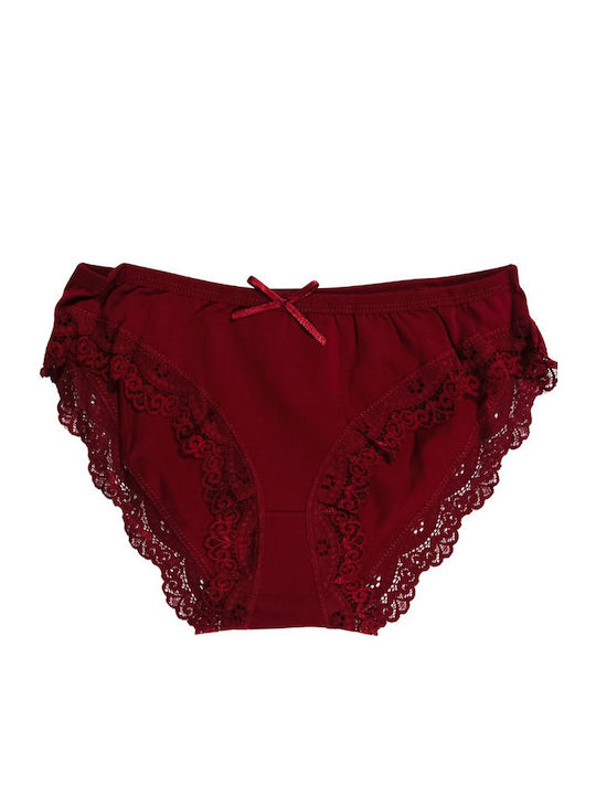 Women's Slip with Lace Burgundy