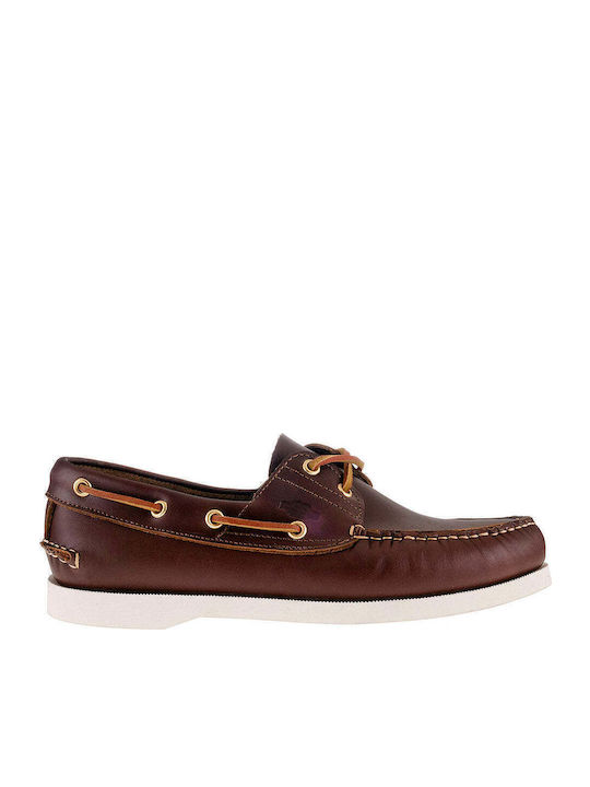 Δερμάτινα Ανδρικά Boat Shoes σε Καφέ Χρώμα