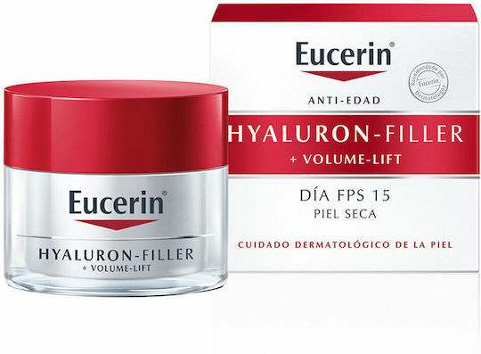 Eucerin Hyaluron-Filler + Volume Lift Богат Крем За Лице Дневен Крем С SPF15 За Хидратация Против Стареене И Стягане На Кожата С Хиалуронова Киселина 50ml
