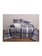 Viopros Bettdecken-Set Großes Doppelbett 220x240cm Newton Grey Satin Cotton 3Stück