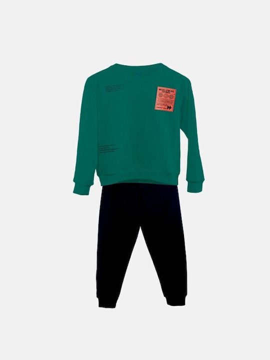 Joyce Kids Sweatpants Set Green/Black 2pcs