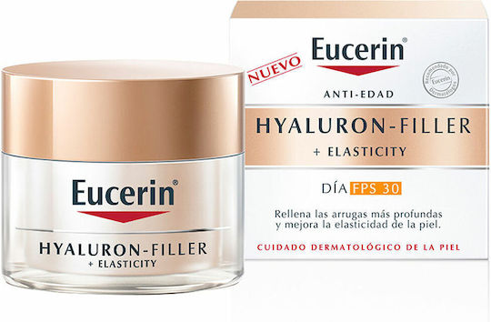 Eucerin Hyaluron Filler + Elasticity Cremă de Față de Zi cu Factor de Protecție Solară 30 pentru Hidratare, Anti-îmbătrânire și Reconstrucție cu Acid Hialuronic 50ml