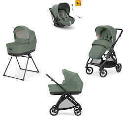 Inglesina Electa Quattro Darwin Infant Recline Reglabil 3 în 1 Cărucior pentru copii Potrivit pentru Nou-născut Murray Green / Total Black 8.7kg