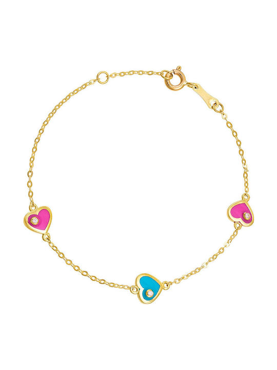 Papoulidis Jewellery Kinderarmband aus Gold 9K mit Herz