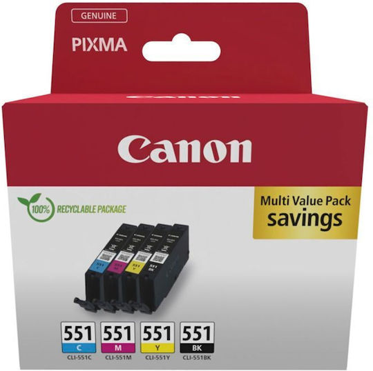 Canon CLI-551 Original Pack of InkJet Printer Inks Cyan (6509B015)