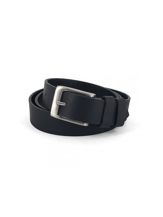 Kouros Men's Leather Belt Black