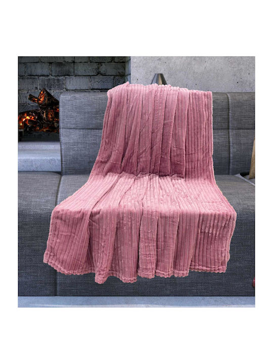 Linea Home Blanket Velvet Single 150x200cm. Dusty Pink