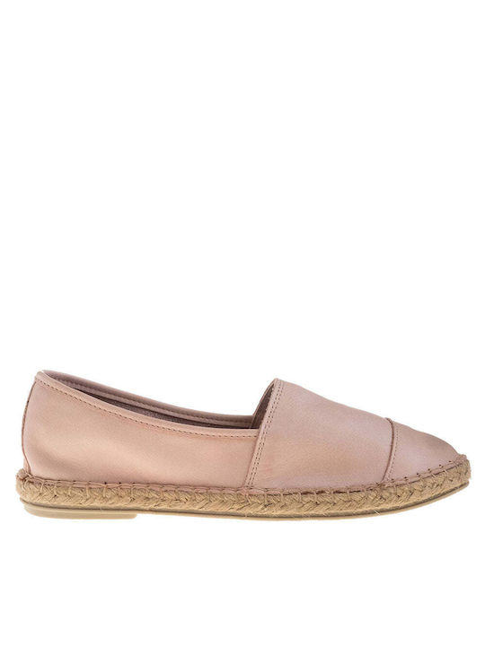 Top3 Women's Leather Espadrilles Pink