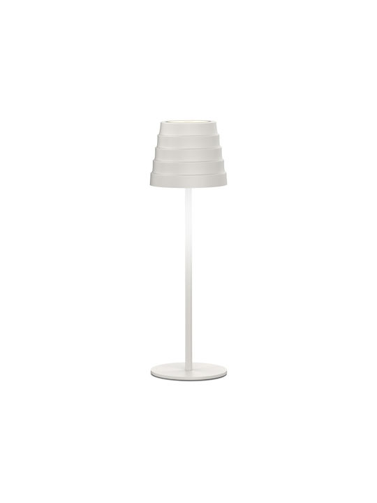 Bot Lighting Maya Metall Tischlampe LED mit Weiß Schirm und Basis