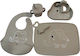 Queen Mother Feeding Set made of Silicone with Non-Slip Base Gray 6pcs for 6+ months