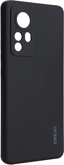 Enkay Umschlag Rückseite Silikon Schwarz (Xiaomi 12 Pro)