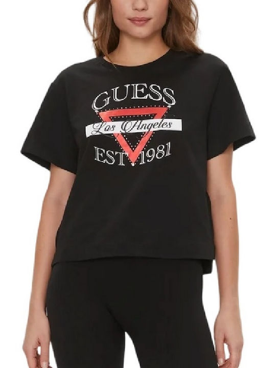 Guess Triangle Γυναικείο T-shirt Black