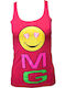 Women's Athletic Blouse with Straps Fuchsia/Grey