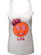 Women's Athletic Blouse with Straps White/Fuchsia