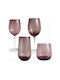 HFA Set of Glasses Water made of Glass in Purple Color 580ml 6pcs