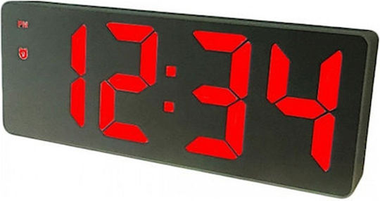 Led Wanduhr Spiegel Rot 16x6cm