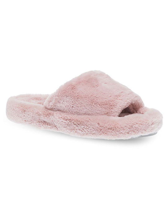 Parex Winter Women's Slippers with fur in Pink color