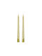 Decorative Candle Taper Gold 2pcs