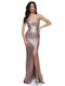 RichgirlBoudoir Maxi Evening Dress with Slit Pink
