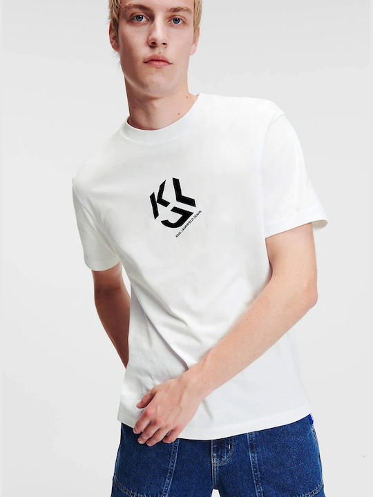 Karl Lagerfeld Мъжко Тениска с Къс Ръкав Бял