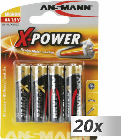 Ansmann X-Power Alkaline Batterien AA 1.5V 80Stück 5015663