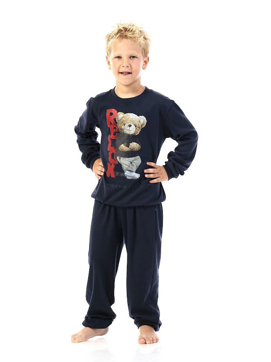 Secret Point Kids Pyjamas Cotton Blue-Dark