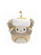 Fabric Plush Christmas Tree Ornament Santa Claus Ecru 10cm Yeti With Santa Hat