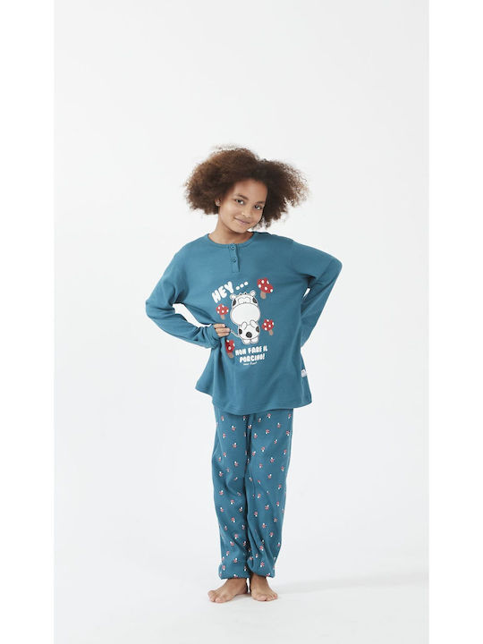 Crazy Farm Kids Pajamas Petrol