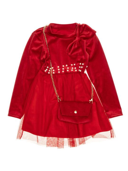 Italy Moda Children's Dress Velvet Red