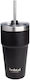 SmartShake Bohtal Glass Thermos Stainless Steel 600ml Black with Straw