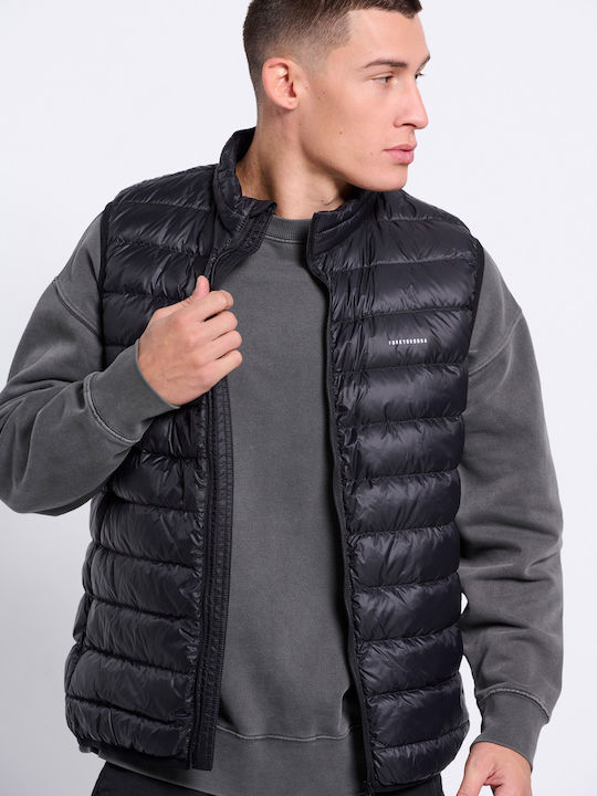 Funky Buddha Sleeveless Winter Jacket Puffer Black