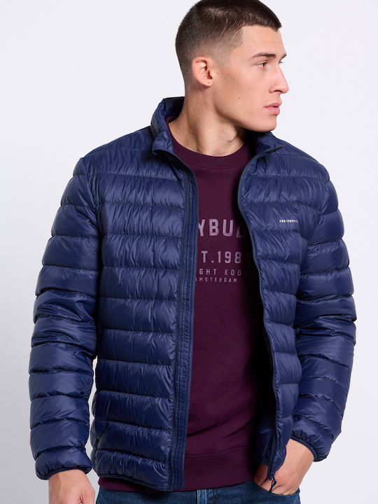 Funky Buddha Χειμωνιάτικο Μπουφάν Puffer Navy Μπλε