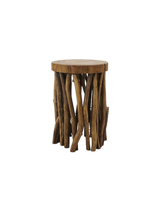 Round Side Table made of Solid Wood teak wood L30xW30xH45cm